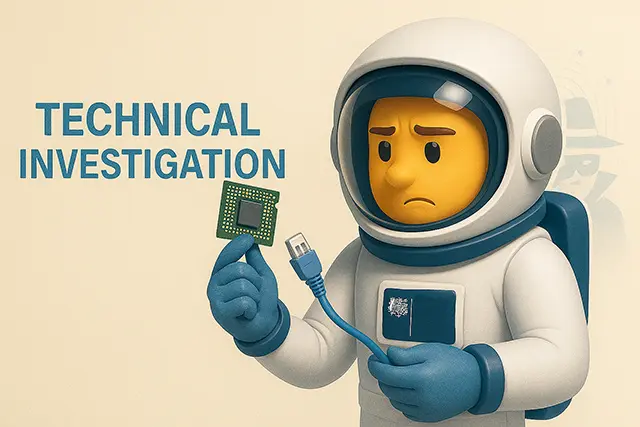 Cyber Attack Response Plan: What to Do When You're Breached 1 Astronaut conducting forensic analysis after a cyber breach, scanning data artifacts
