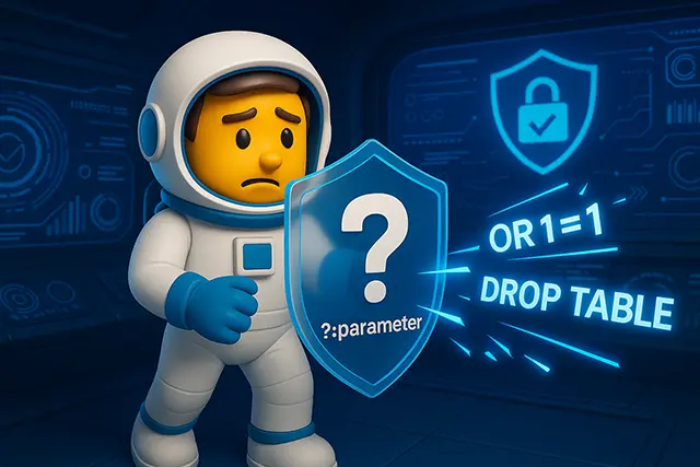 Warning These 5 SQL Injection Attacks Are Targeting Your Code Right Now 1 NCSE astronaut defends against SQL injection attack using parameterized query shield