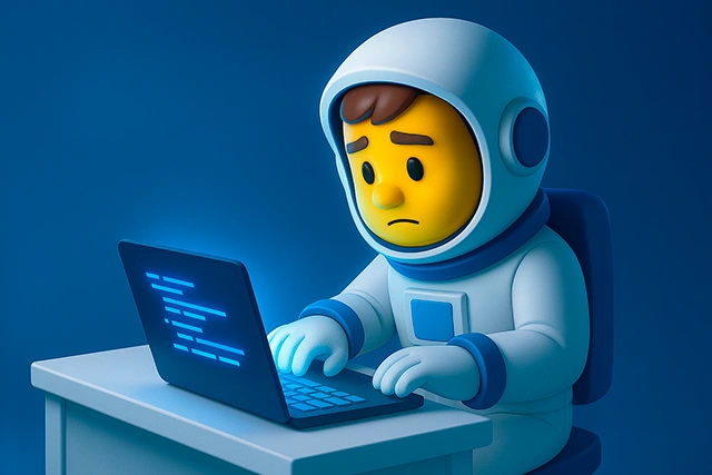 Why Rust Programming Language Became the Most Loved Developer Choice 1 Astronaut NCSE coding in the Rust programming language at a futuristic blue workstation